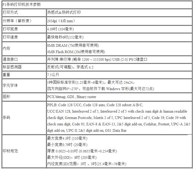 立象F1條碼打印機